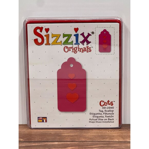 HTF Lightly Used Sizzix Originals cuts Die Cut Tag Scallop Hearts 38-0945 - Picture 1 of 2
